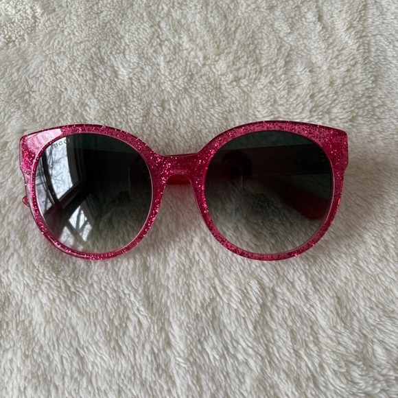 Gucci Women\'s‎ Gradient Cat Eye Sunglasses Sparkly Pink GG0035S main image 9